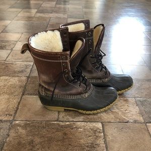 L.L. Bean shearling lined duck boots